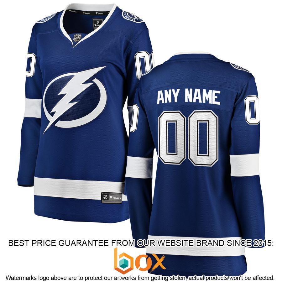 NEW Personalized Tampa Bay Lightning Women's Home Blue Hockey Jersey 4