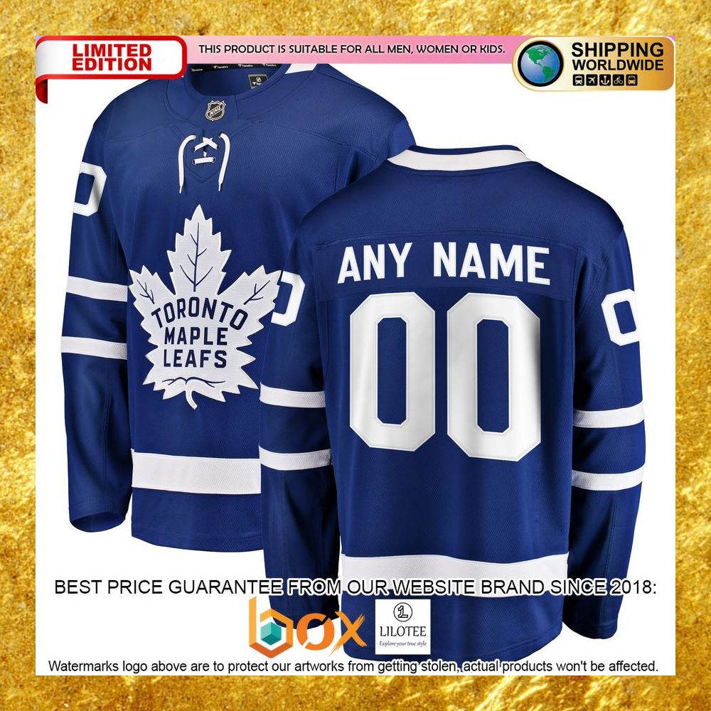 NEW Personalized Toronto Maple Leafs Home Blue Hockey Jersey 8