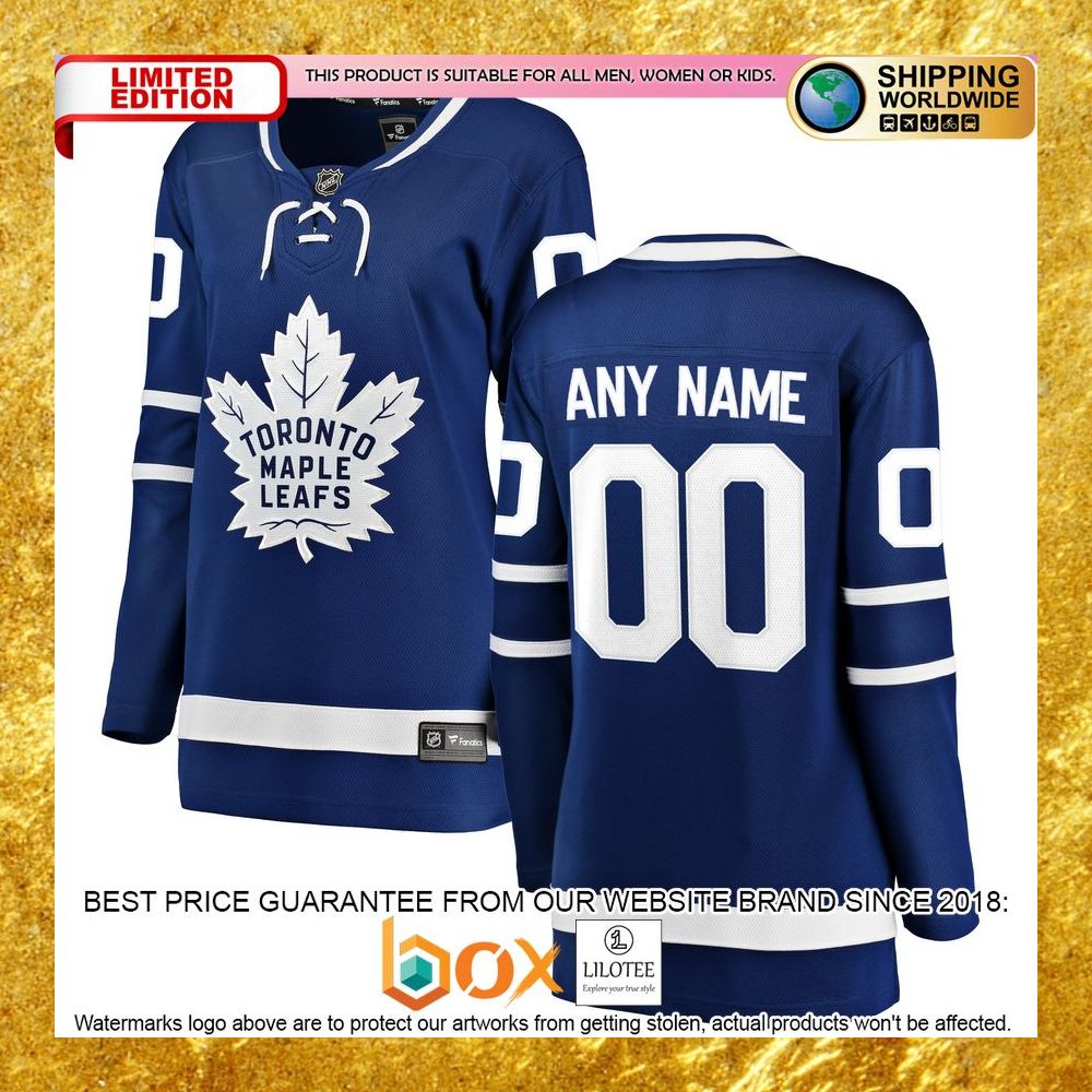 NEW Personalized Toronto Maple Leafs Women's Home Blue Hockey Jersey 9