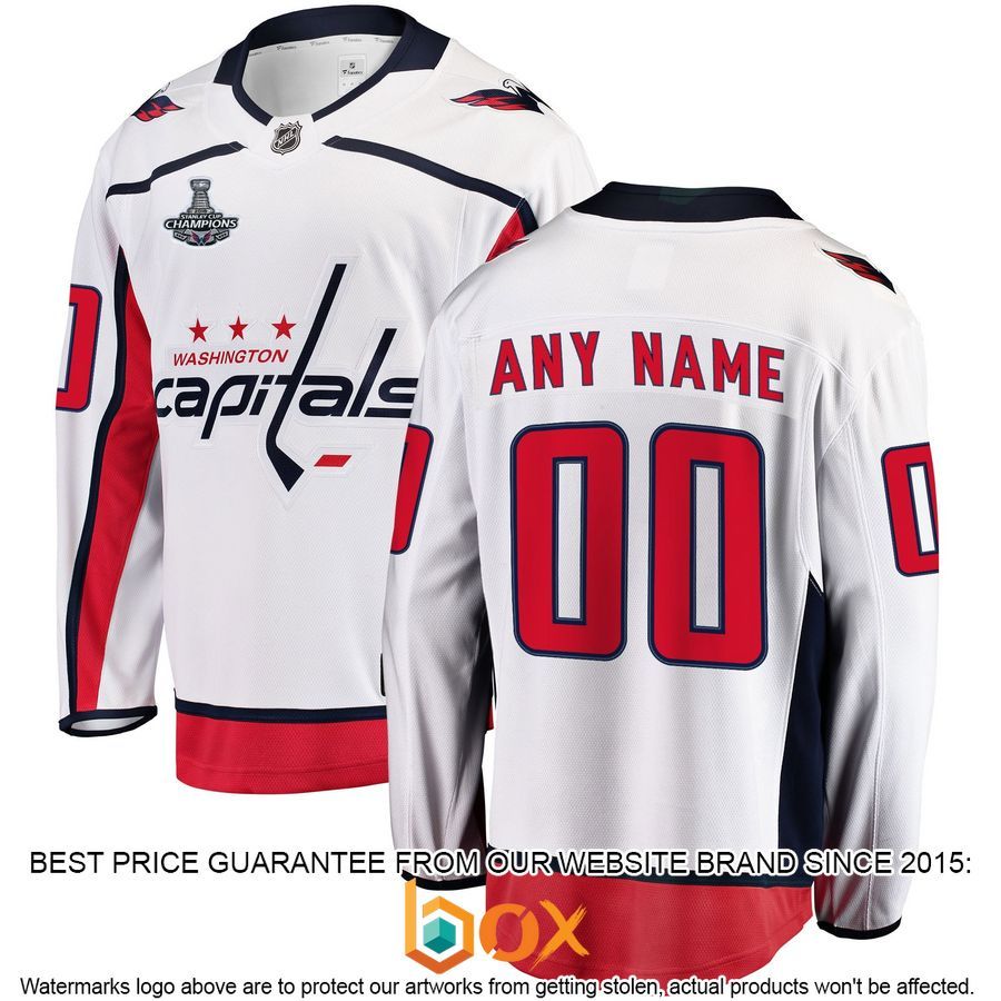 NEW Personalized Washington Capitals 2018 Stanley Cup Champions Away White Hockey Jersey 1