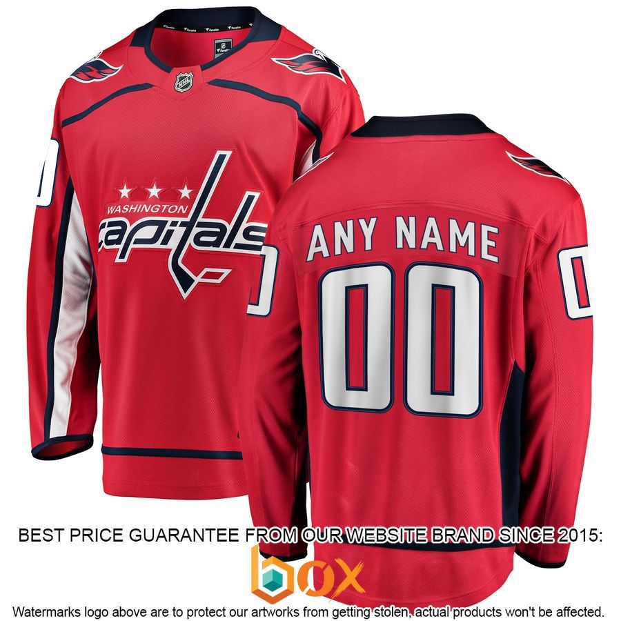 NEW Personalized Washington Capitals Home Red Hockey Jersey 1