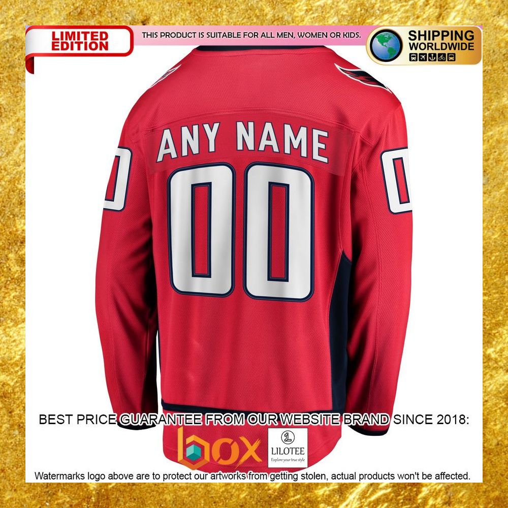 NEW Personalized Washington Capitals Home Red Hockey Jersey 7
