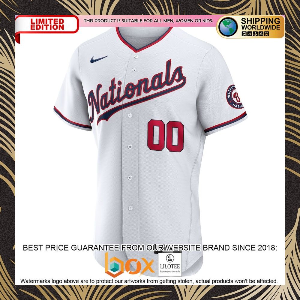 NEW Personalized Washington Nationals Official Authentic White Baseball Jersey 5