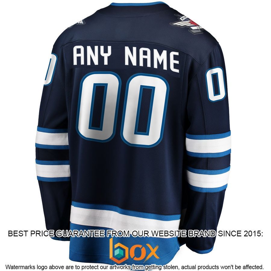 NEW Personalized Winnipeg Jets Home Blue Hockey Jersey 3