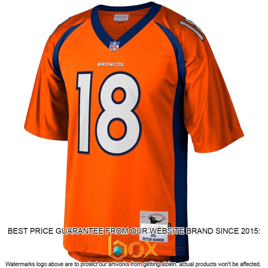BEST Peyton Manning Denver Broncos Mitchell & Ness 2015 Legacy Replica Orange Football Jersey 2