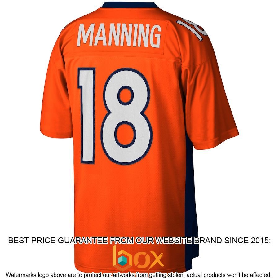 BEST Peyton Manning Denver Broncos Mitchell & Ness 2015 Legacy Replica Orange Football Jersey 3