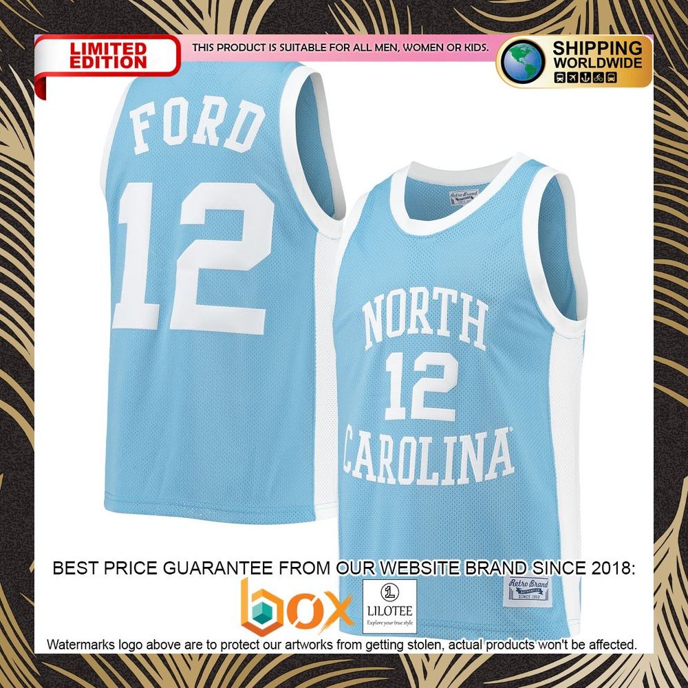 NEW Phil Ford North Carolina Tar Heels Original Retro Brand Commemorative Classic Carolina Blue Basketball Jersey 5