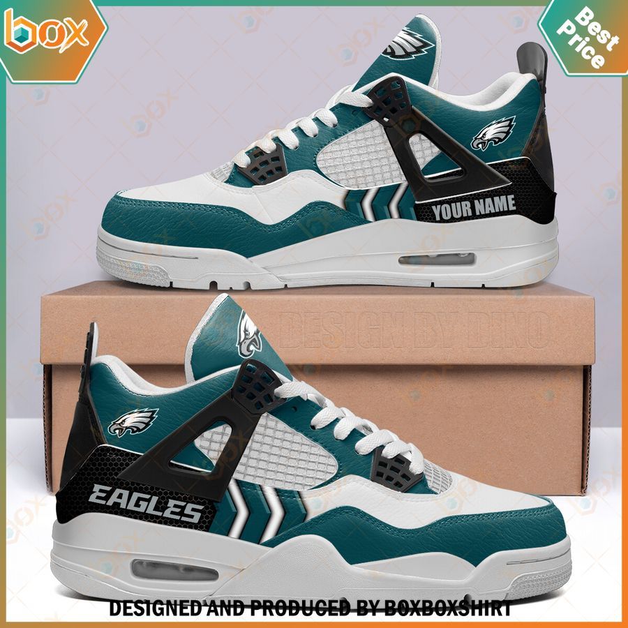 Philadelphia Eagles Personalized Air Jordan 4 Sneakers 4