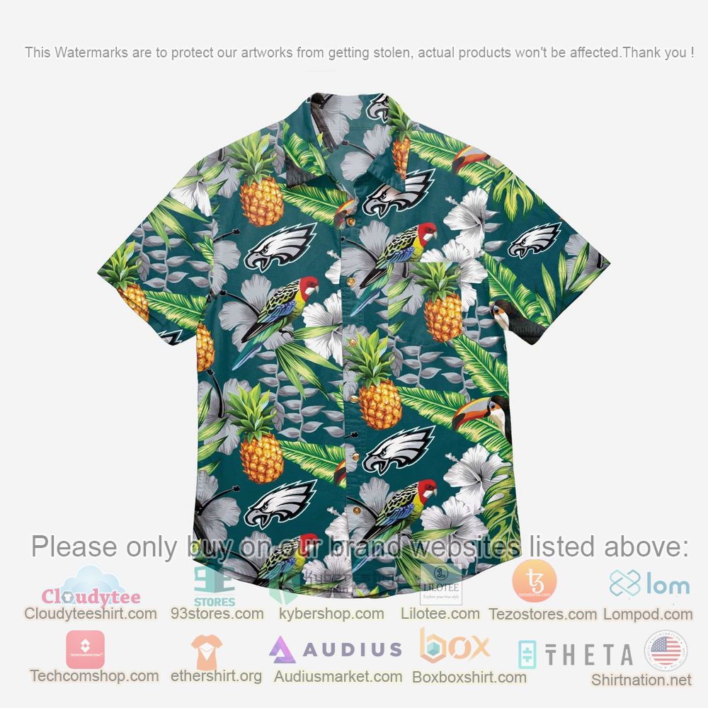 HOT Philadelphia Eagles Floral Button-Up Hawaii Shirt 1