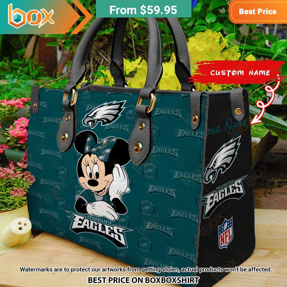 Philadelphia Eagles Minnie Mouse Leather Handbag 8