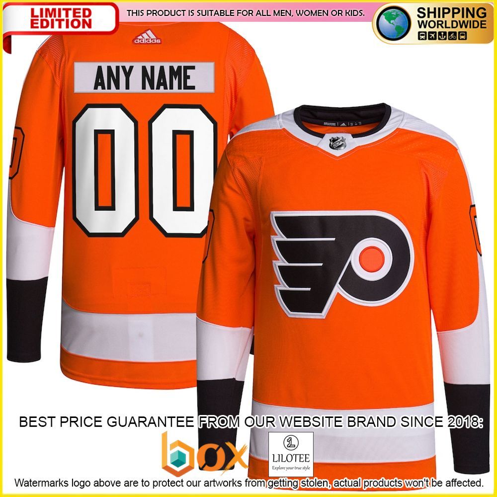 NEW Philadelphia Flyers Adidas Custom Orange Premium Hockey Jersey 1