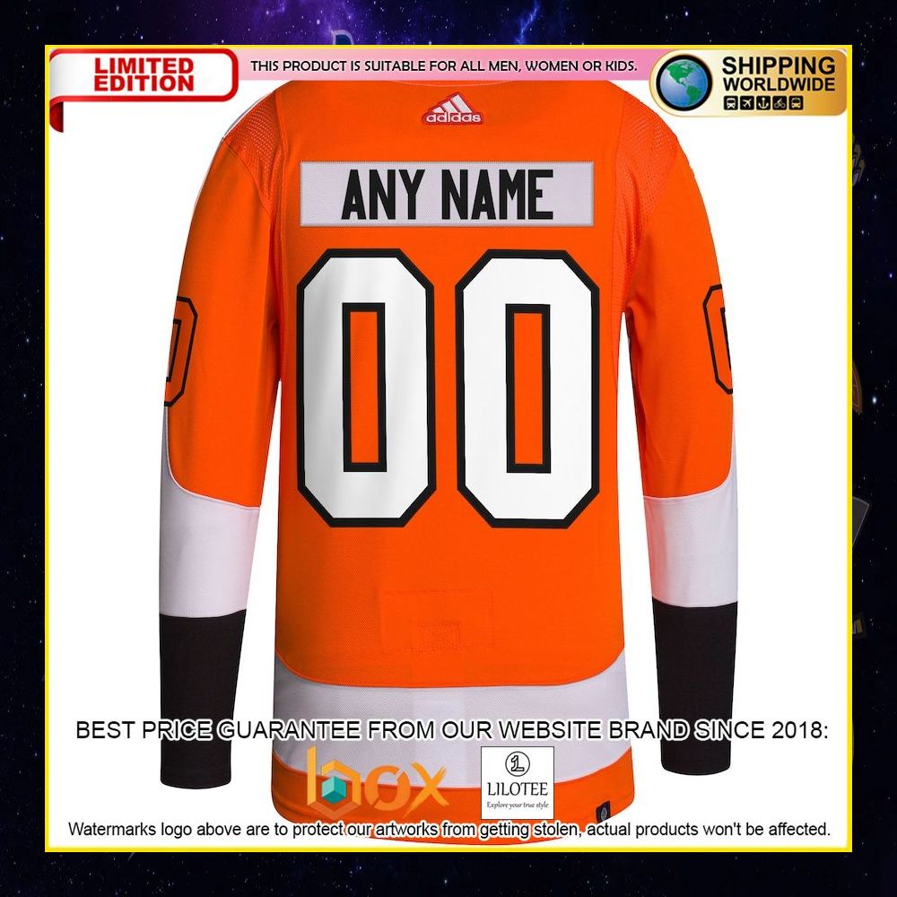 NEW Philadelphia Flyers Adidas Custom Orange Premium Hockey Jersey 6