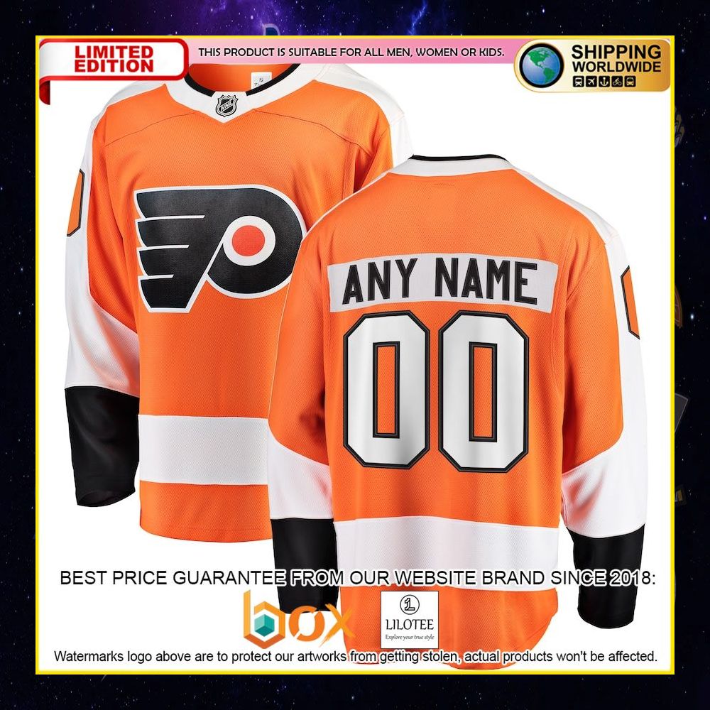 NEW Philadelphia Flyers Fanatics Branded Home Custom Orange Premium Hockey Jersey 4