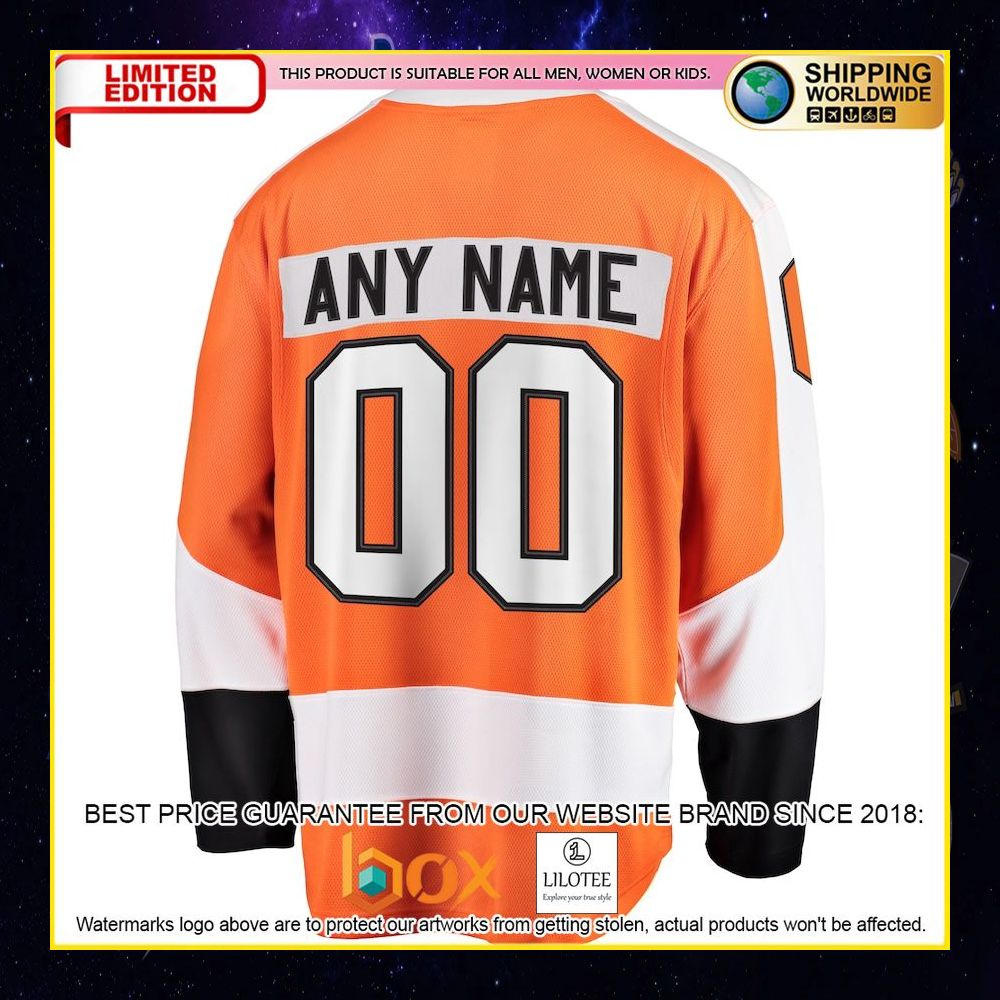 NEW Philadelphia Flyers Fanatics Branded Home Custom Orange Premium Hockey Jersey 6