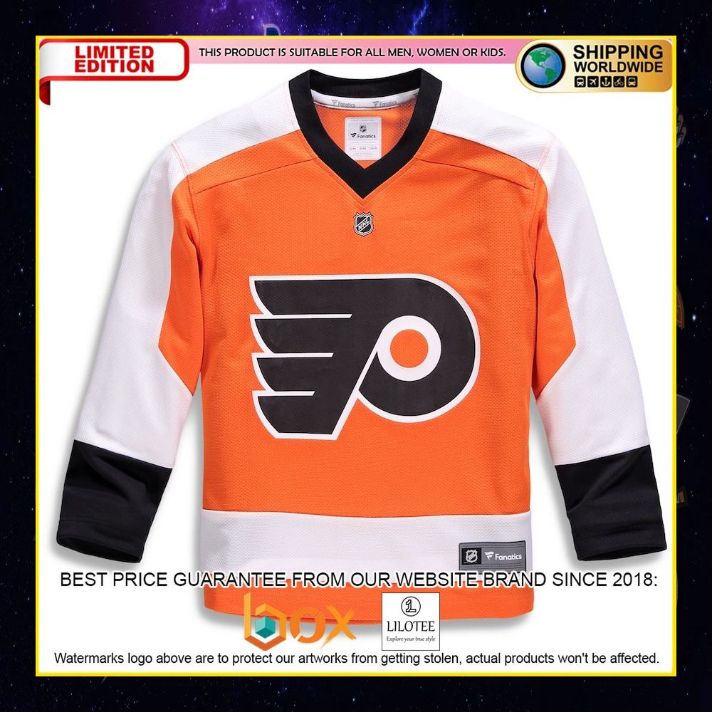 NEW Philadelphia Flyers Fanatics Branded Youth Home Replica Custom Orange Premium Hockey Jersey 5
