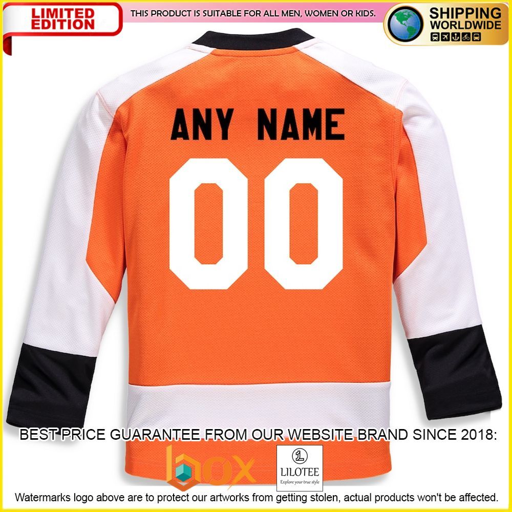 NEW Philadelphia Flyers Fanatics Branded Youth Home Replica Custom Orange Premium Hockey Jersey 3
