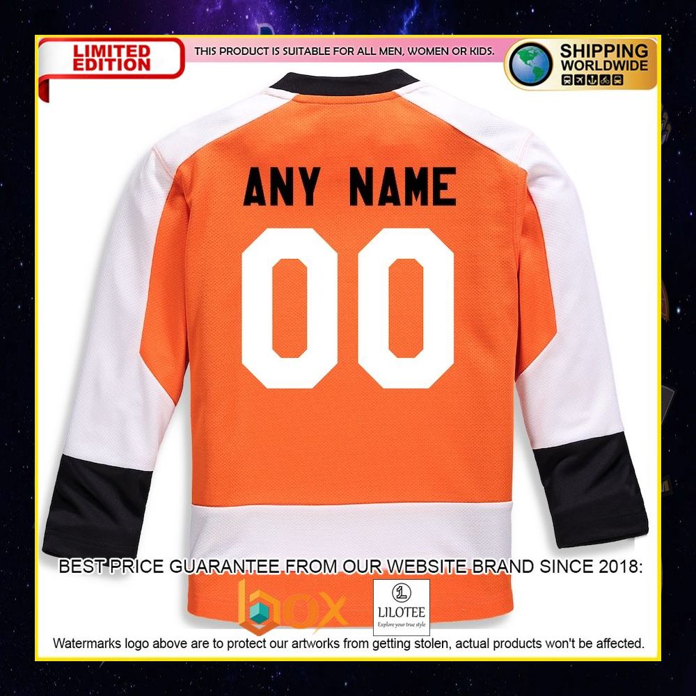 NEW Philadelphia Flyers Fanatics Branded Youth Home Replica Custom Orange Premium Hockey Jersey 6