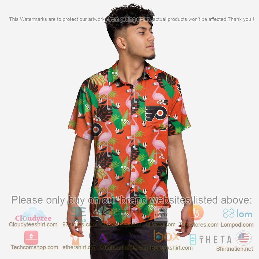 HOT Philadelphia Flyers Floral Button-Up Hawaii Shirt 2