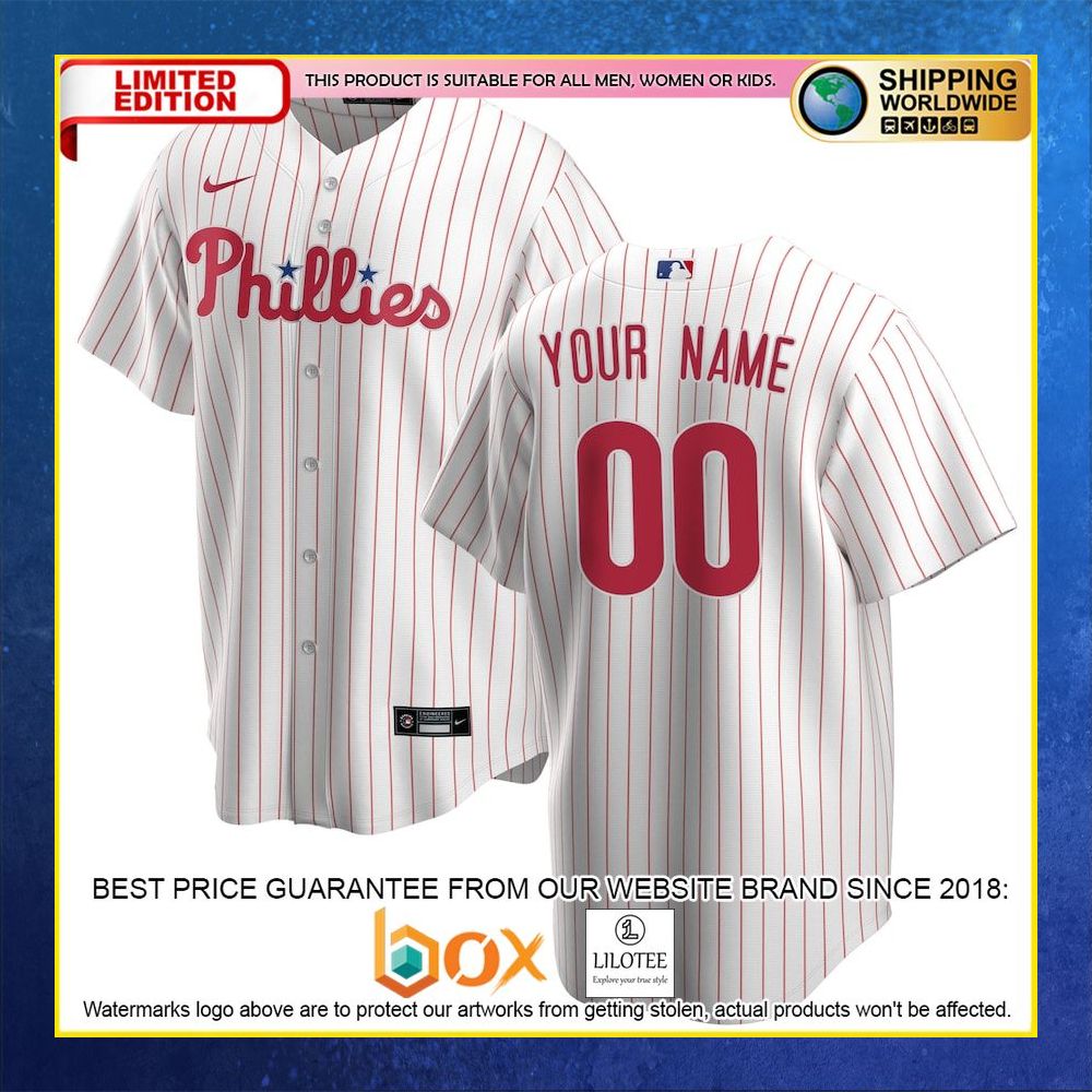 HOT Philadelphia Phillies Custom Name Number White Baseball Jersey Shirt 4