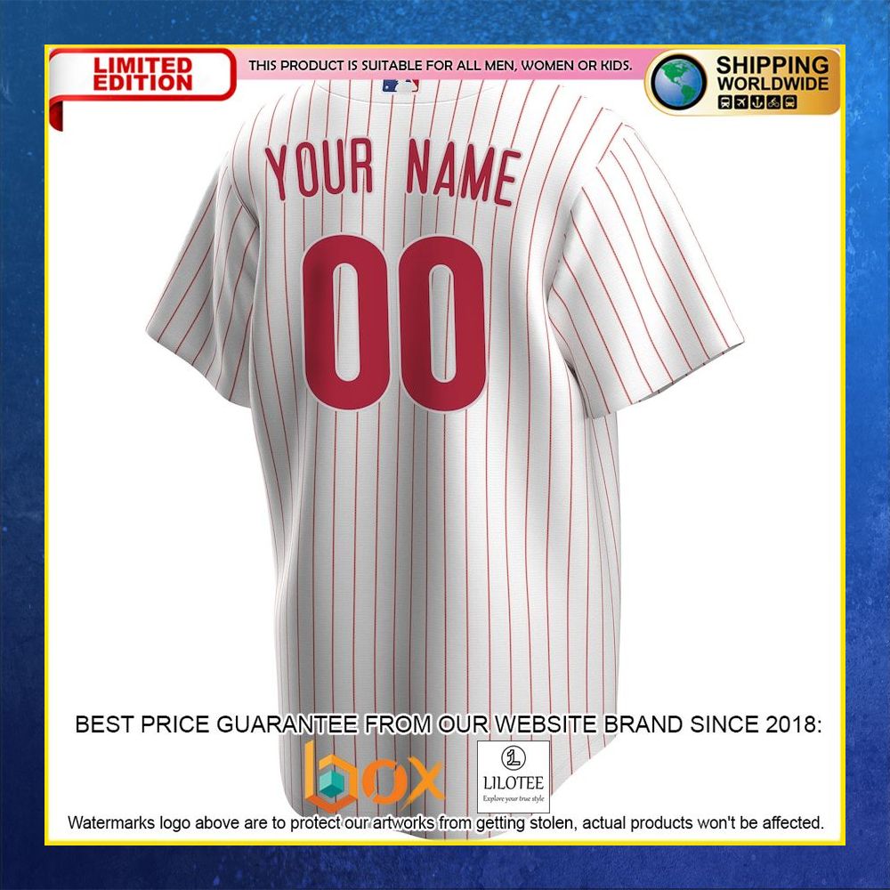 HOT Philadelphia Phillies Custom Name Number White Baseball Jersey Shirt 6