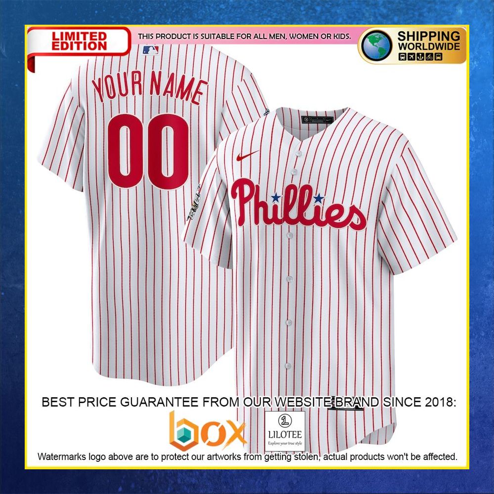 HOT Philadelphia Phillies Custom Name Number White Red Baseball Jersey Shirt 4