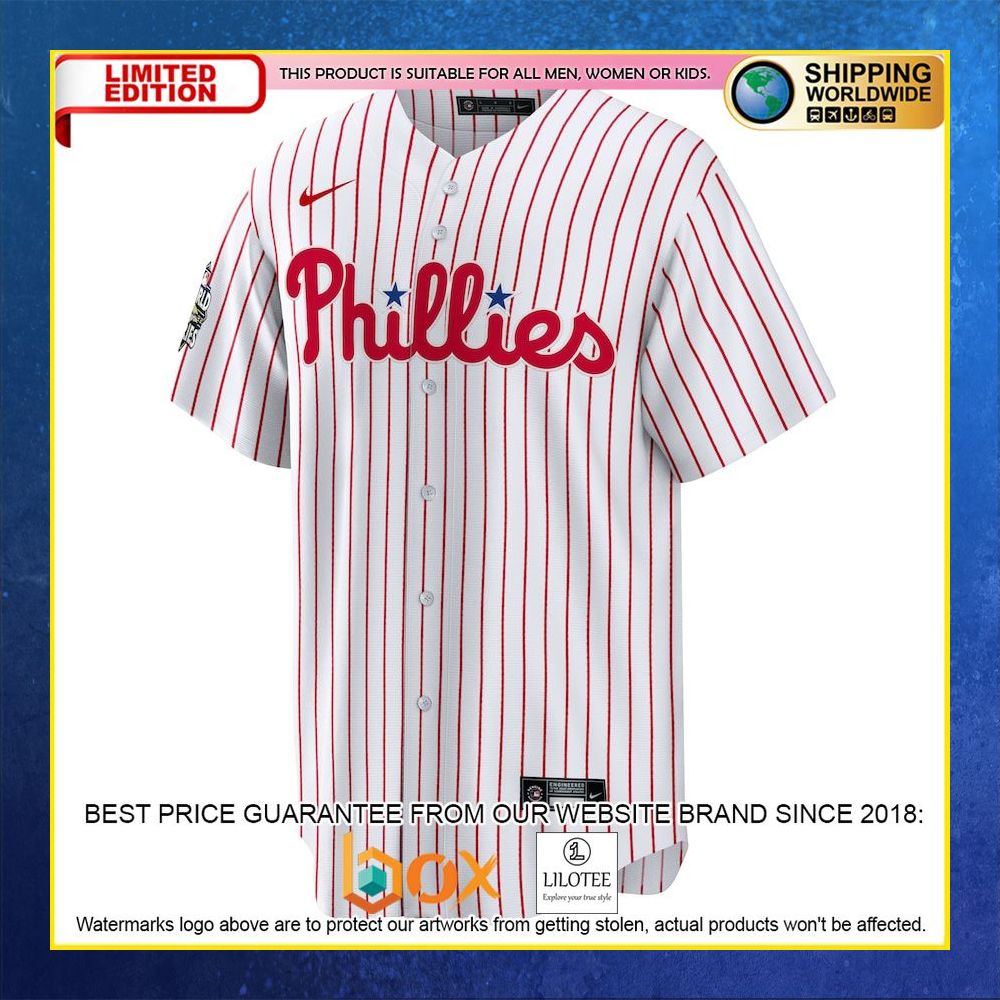 HOT Philadelphia Phillies Custom Name Number White Red Baseball Jersey Shirt 5