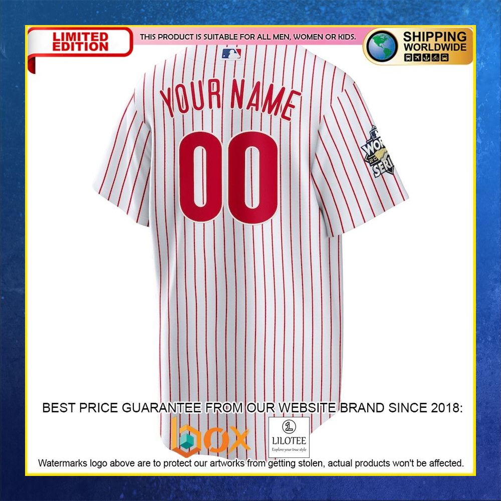HOT Philadelphia Phillies Custom Name Number White Red Baseball Jersey Shirt 6