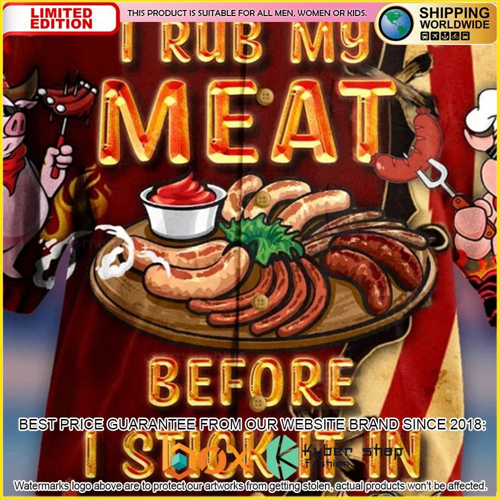NEW Pig I Rub My Meat Before I Stick It In Bbq Lovers 3D Hawaii Shirt 2