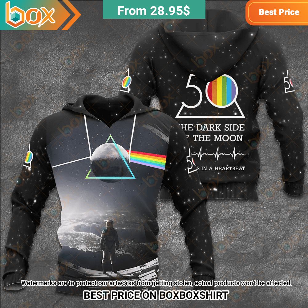 Pink Floyd Band The Dark Side of The Moon 50 Years in a Heartbeat Album Shirt 3