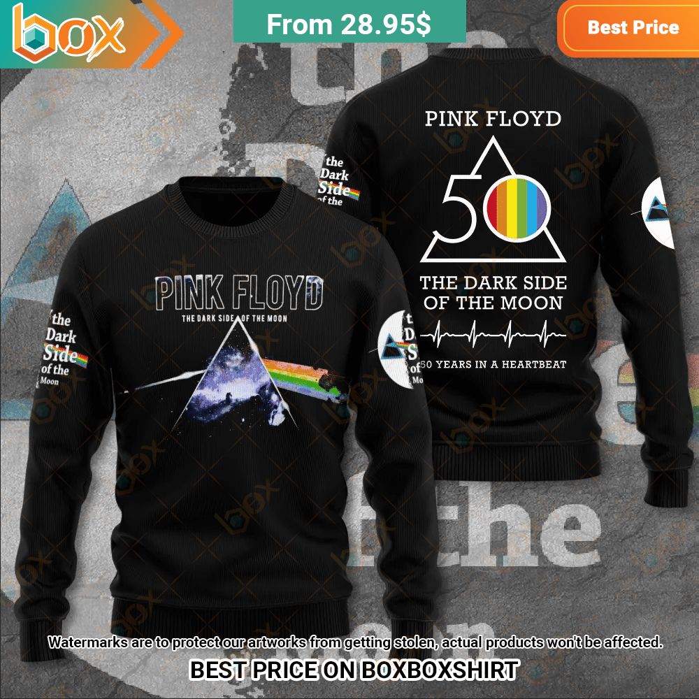 Pink Floyd Music Band The Dark Side of The Moon 50 Years in a Heartbeat Album Shirt 3