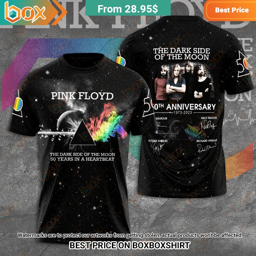 Pink Floyd The Dark Side of The Moon 50 Years in a Heartbeat Album Shirt 5