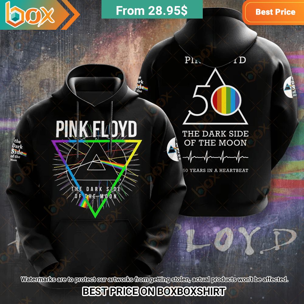 Pink Floyd The Dark Side of The Moon 50 Years in a Heartbeat Hoodie 3