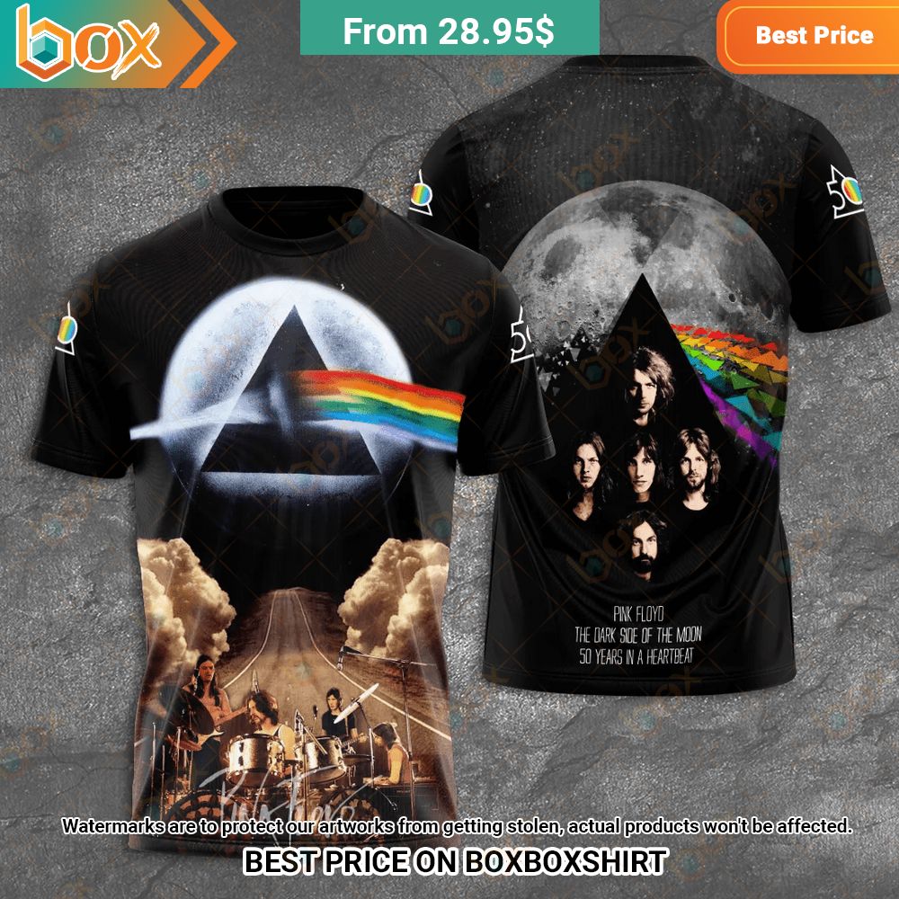Pink Floyd The Dark Side of The Moon 50 Years in a Heartbeat Hoodie Album Shirt 1