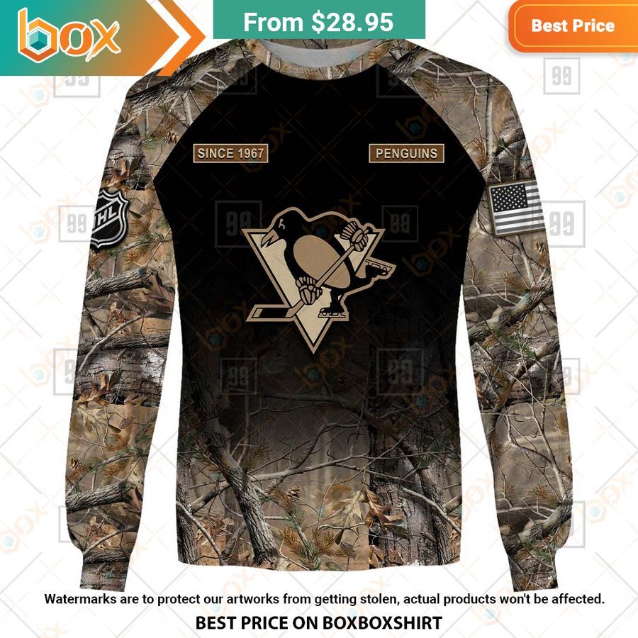 BEST Pittsburgh Penguins Hunting Camouflage Custom Shirt 4