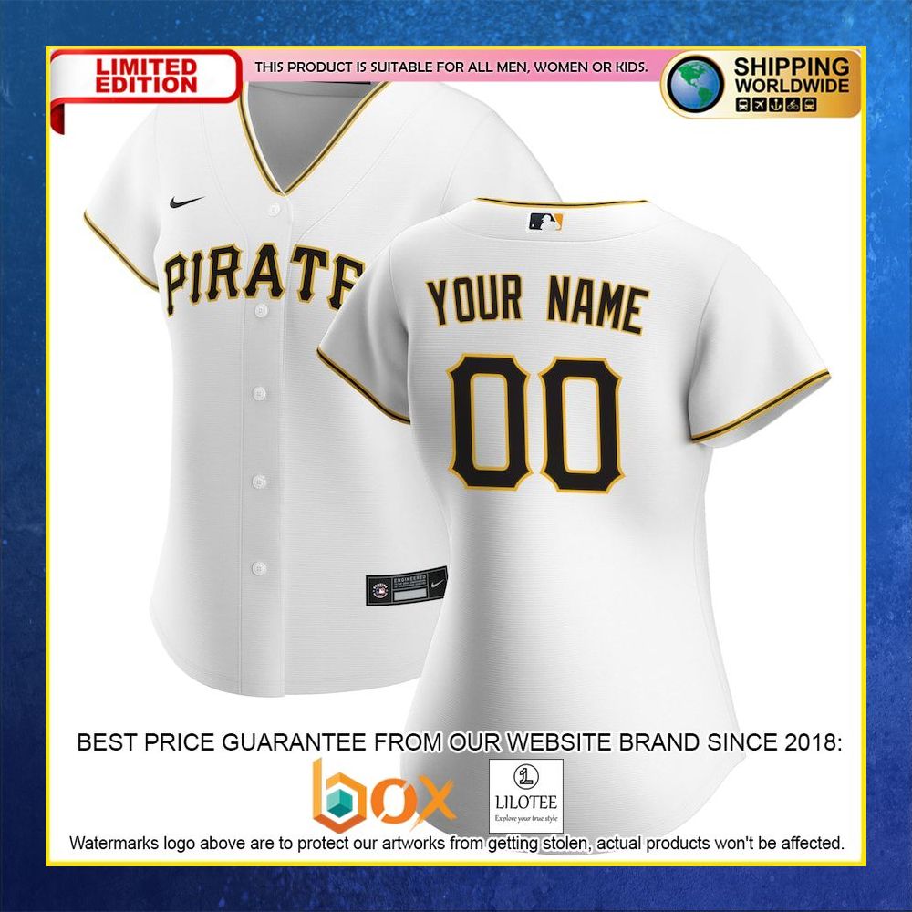HOT Pittsburgh Pirates Women's Custom Name Number White Baseball Jersey Shirt 4
