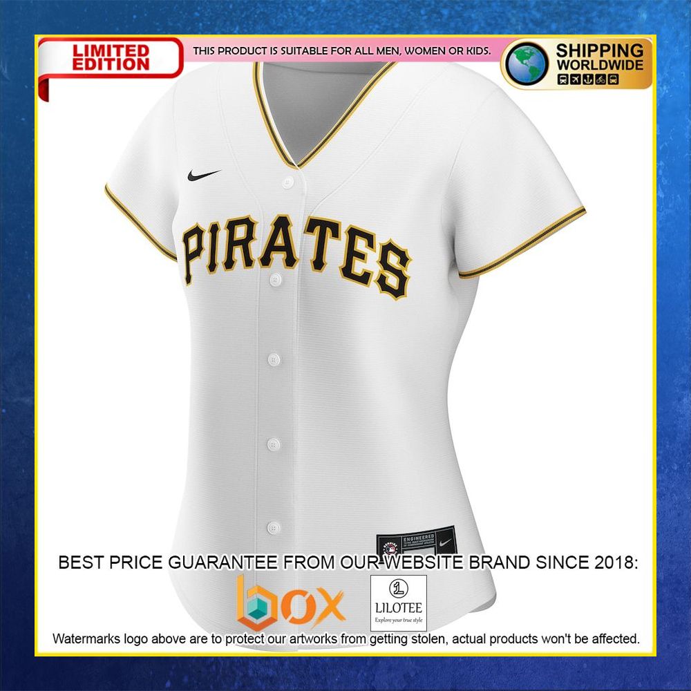 HOT Pittsburgh Pirates Women's Custom Name Number White Baseball Jersey Shirt 5