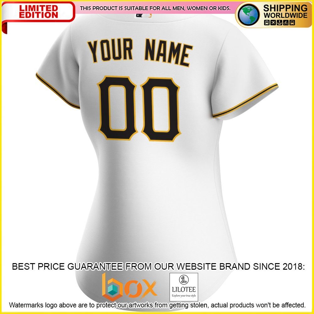 HOT Pittsburgh Pirates Women's Custom Name Number White Baseball Jersey Shirt 3