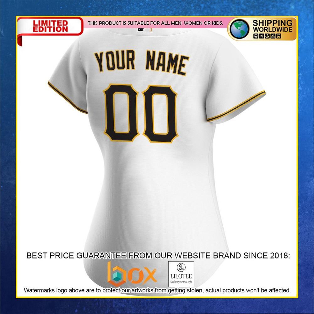 HOT Pittsburgh Pirates Women's Custom Name Number White Baseball Jersey Shirt 6