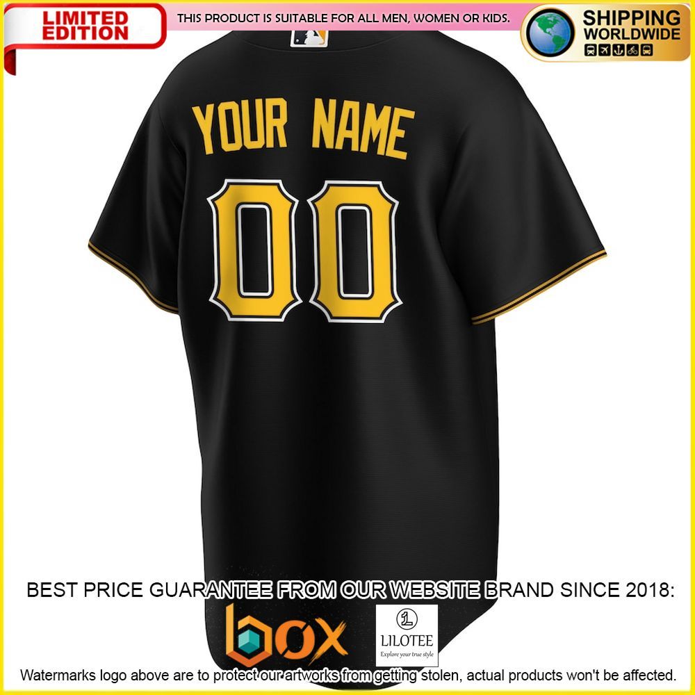 HOT Pittsburgh Pirates Custom Name Number Black Baseball Jersey Shirt 3