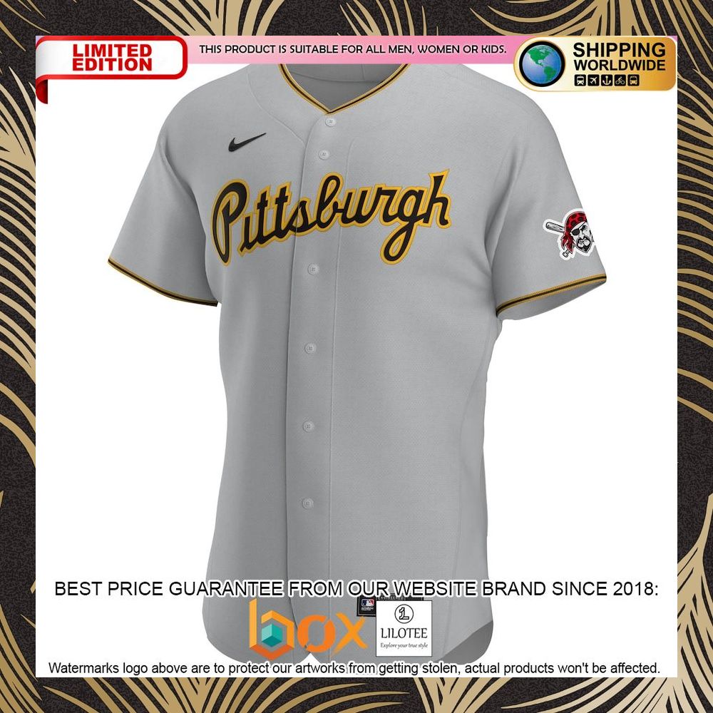 NEW Pittsburgh Pirates Road Authentic Team Gray Baseball Jersey 5