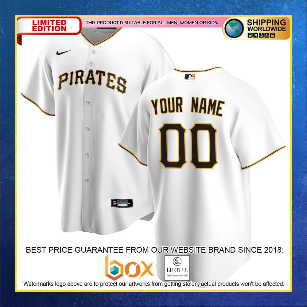 HOT Pittsburgh Pirates Team Custom Name Number White Baseball Jersey Shirt 4