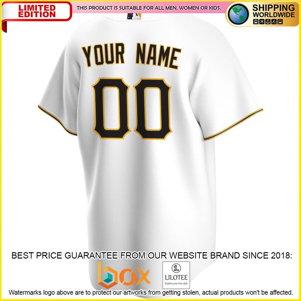 HOT Pittsburgh Pirates Team Custom Name Number White Baseball Jersey Shirt 3