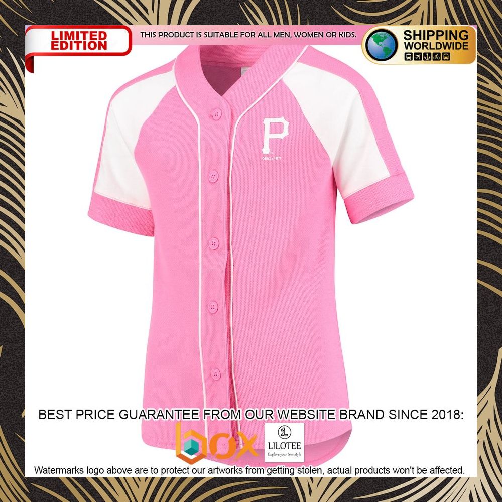 NEW Pittsburgh Pirates Youth Team Spirit Fashion Pink Baseball Jersey 5