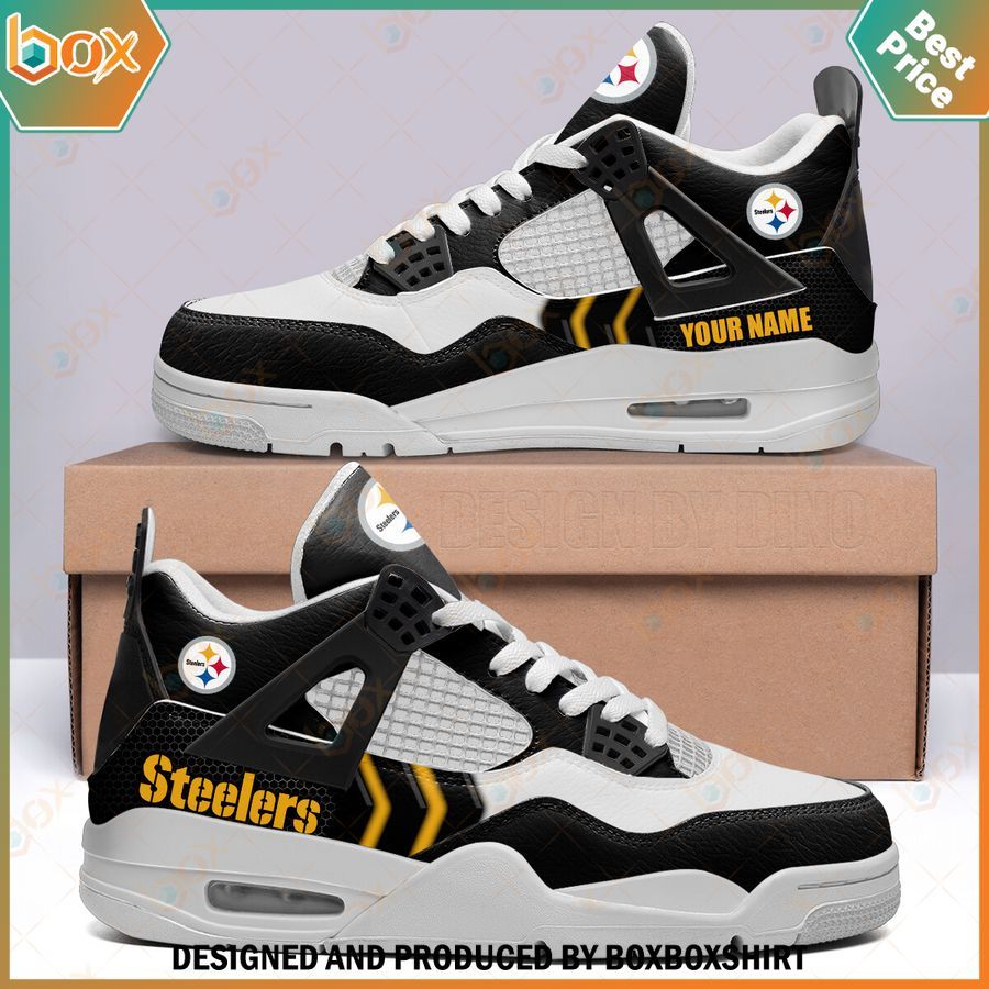 Pittsburgh Steelers Personalized Air Jordan 4 Sneakers 4