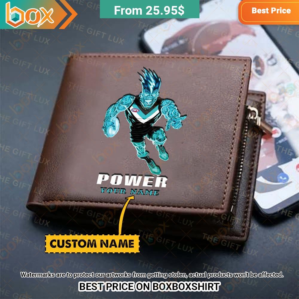 port adelaide mascot custom leather wallet 1 254