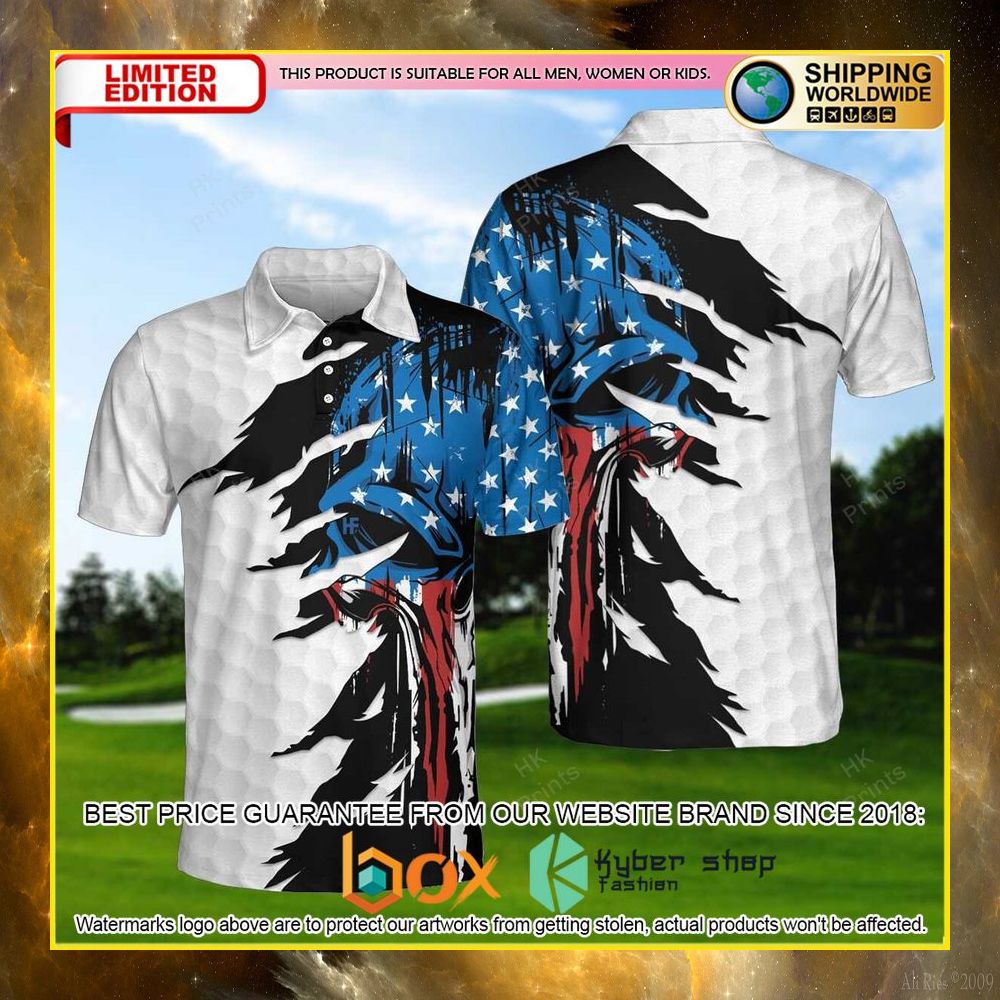 HOT Punisher Skull American Flag 3D Premium Polo Shirt 4