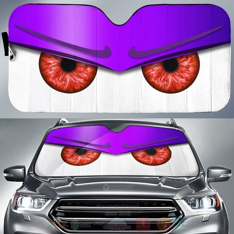 Purple Unwelcome Cartoon Eyes Car Sunshade 1