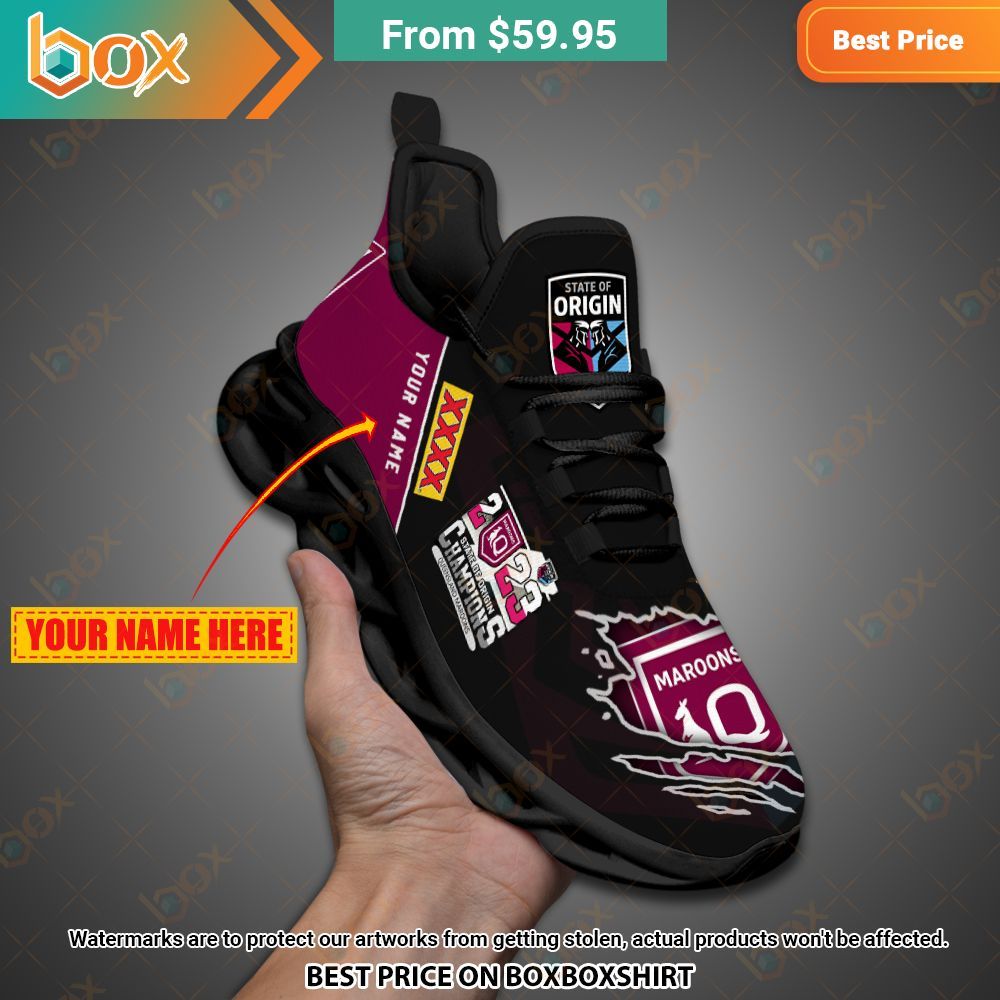 Queensland Maroons 2023 State of Origin Champions Custom Clunky Max Soul Shoes 7