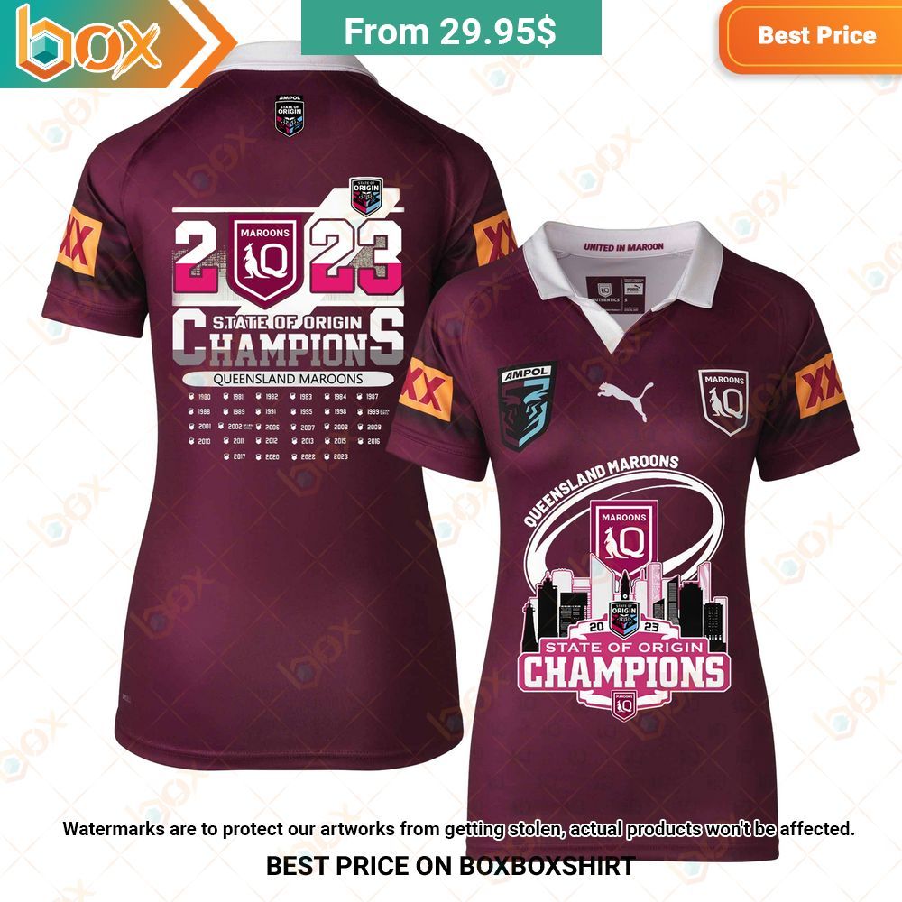 Queensland Maroons 2023 State of Origin Champions Polo Shirt Cap 10
