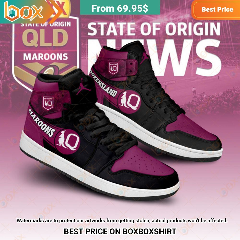 Queensland Maroons Air Jordan High Top Shoes 3